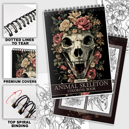 NETHOUSE Animal Skeleton Coloring Pages For Adults