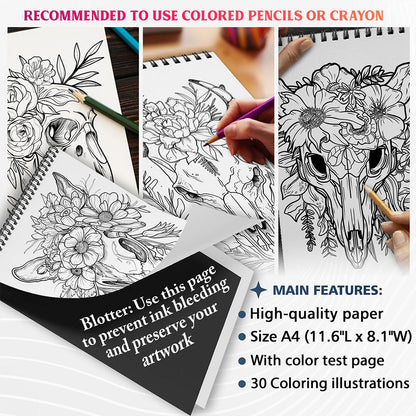 NETHOUSE Animal Skeleton Coloring Sheets For Adults