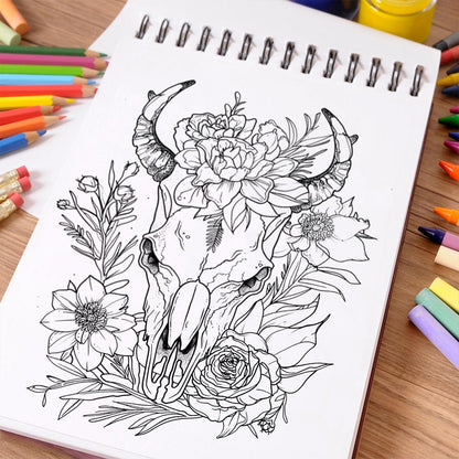 NETHOUSE Animal Skeleton Coloring Book Spiral Bound For Adults