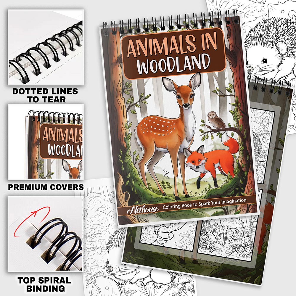 NETHOUSE Animals In Woodland Coloring Pages For Adults