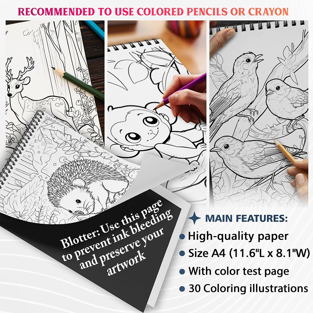 NETHOUSE Animals In Woodland Coloring Sheets For Adults
