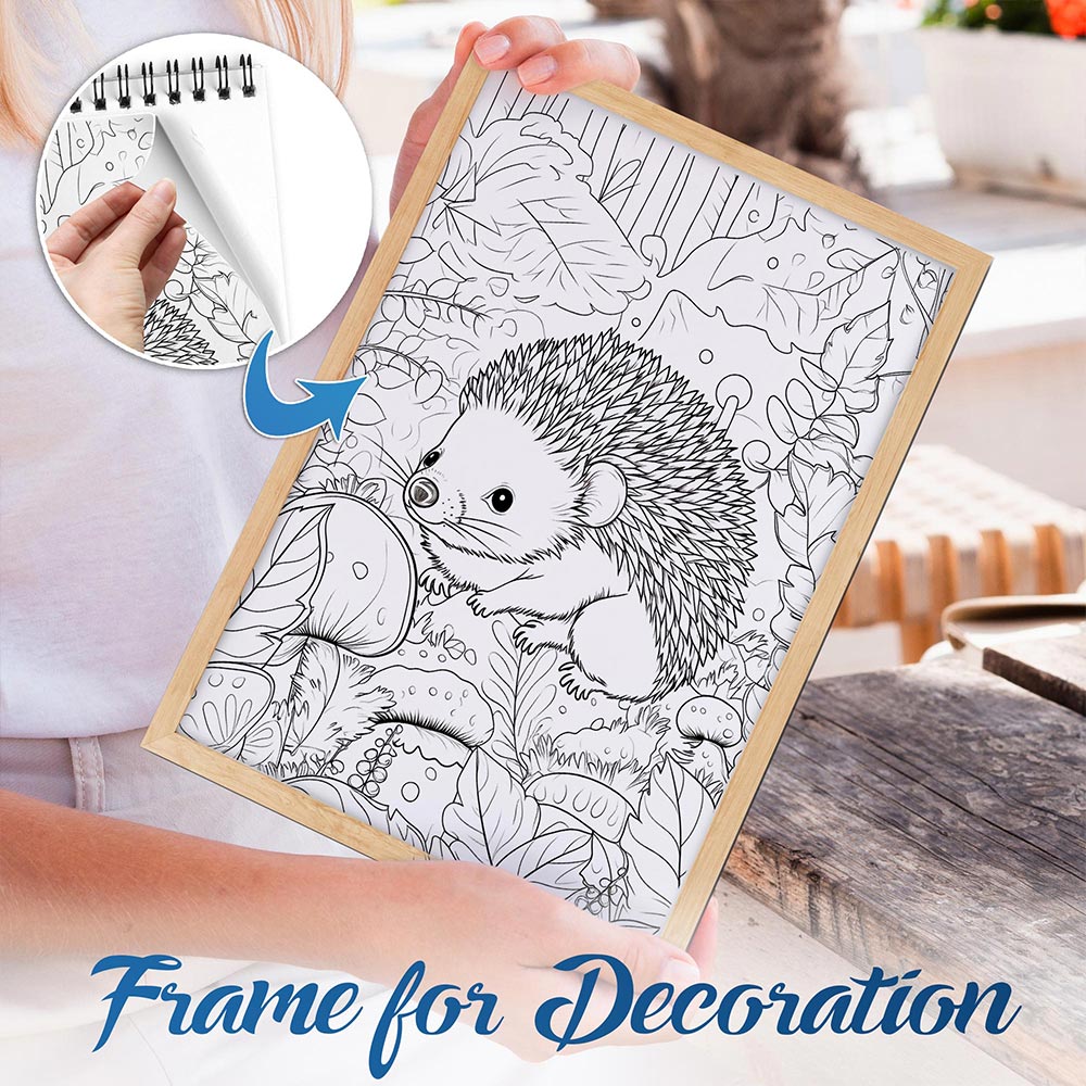 NETHOUSE Animals In Woodland Spiral Bound Coloring Book For Adults