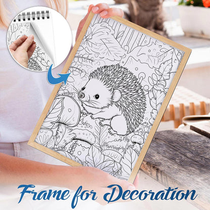NETHOUSE Animals In Woodland Spiral Bound Coloring Book For Adults