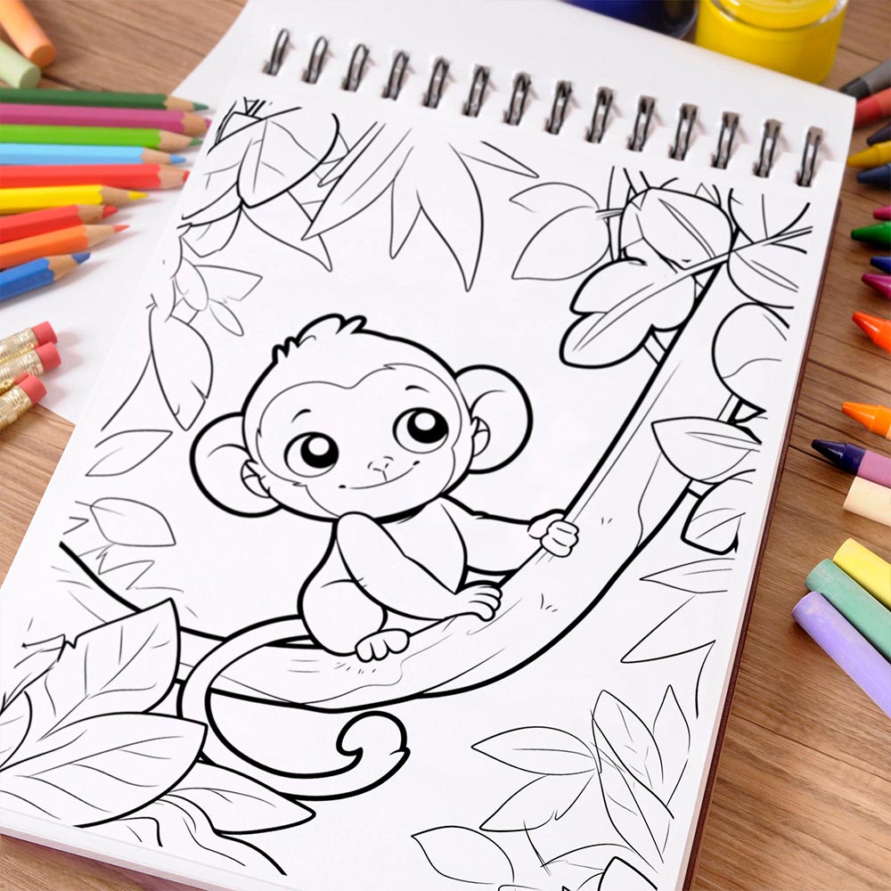 NETHOUSE Animals In Woodland Coloring Book Spiral Bound For Adults