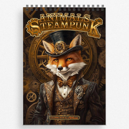 NETHOUSE Animals Steampunk Coloring Book For Adults