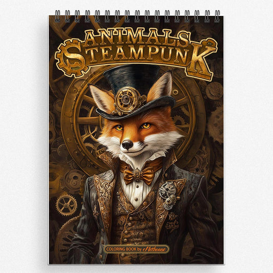 NETHOUSE Animals Steampunk Coloring Book For Adults