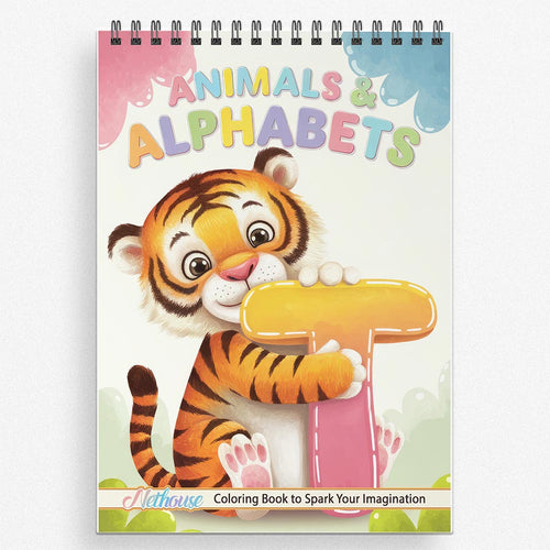 NETHOUSE Animals & Alphabets Coloring Book For Adults