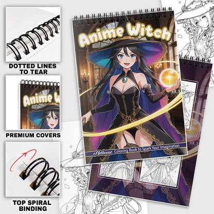 NETHOUSE Anime Witch Coloring Pages For Adults