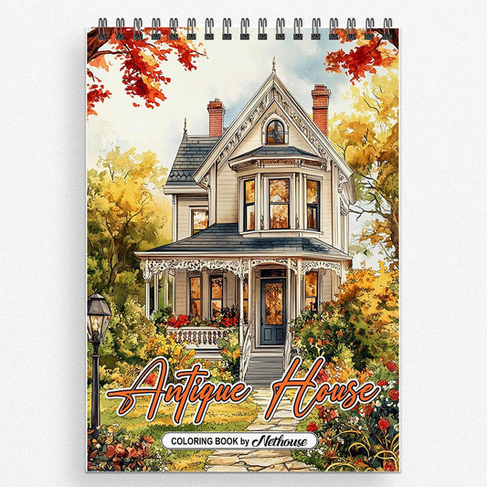NETHOUSE Antique House Coloring Book for Adults