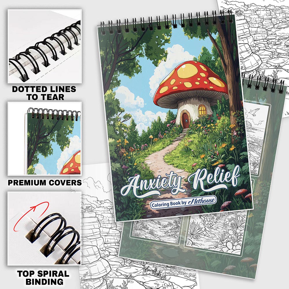 NETHOUSE Anxiety Relief Coloring Pages For Adults