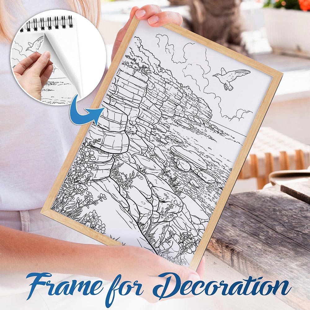 NETHOUSE Anxiety Relief Spiral Bound Coloring Book For Adults
