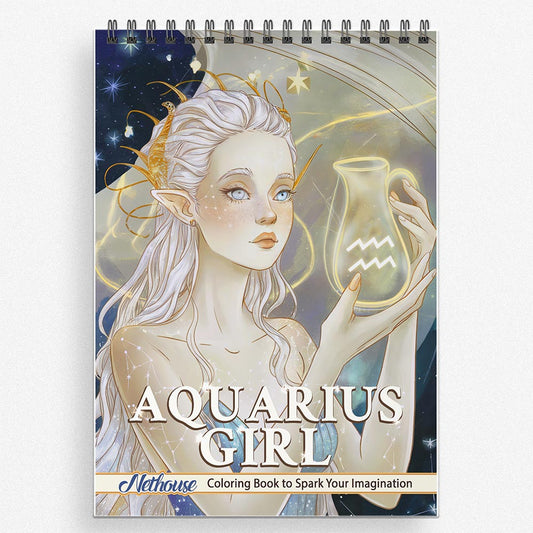 NETHOUSE Aquarius Girl Coloring Book For Adults