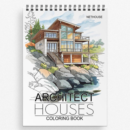 NETHOUSE Architect Houses Coloring Book for Adults