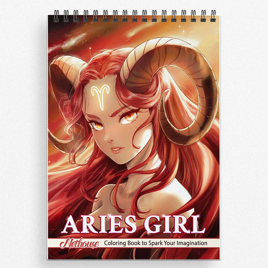 NETHOUSE Aries Girl Coloring Book For Adults
