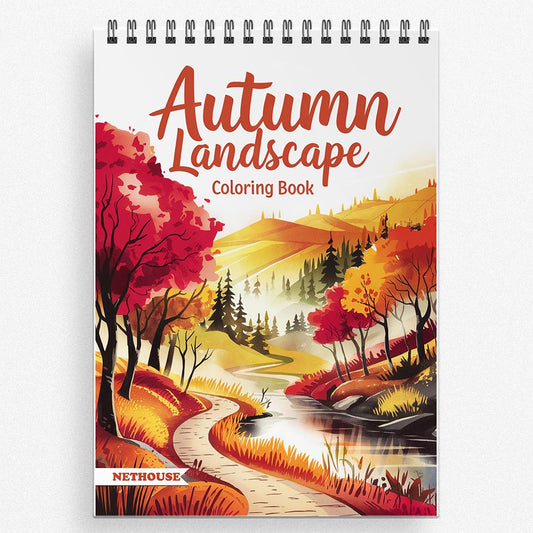 NETHOUSE Autumn Landscape Coloring Book for Adults