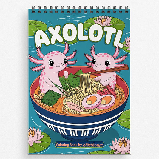 NETHOUSE Axolotl Coloring Book For Adults 