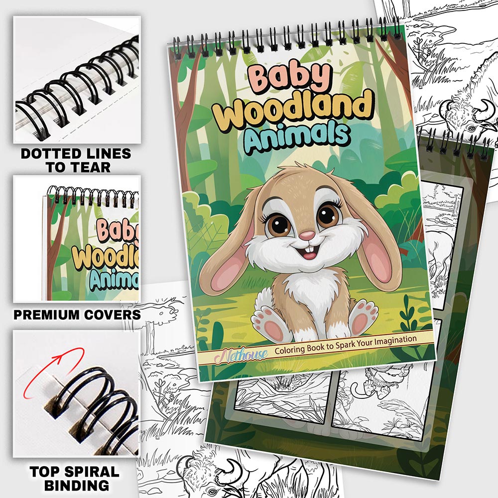 NETHOUSE Baby Woodland Animals Coloring Pages For Adults