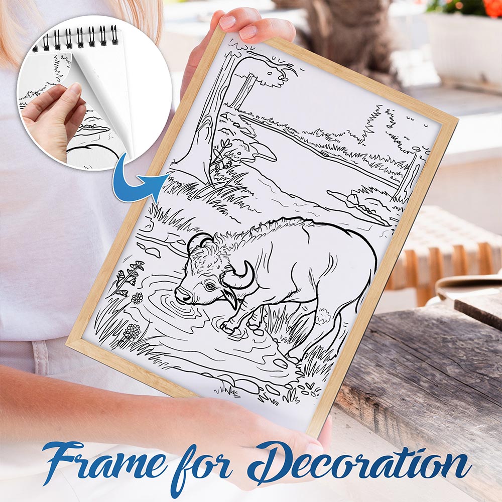 NETHOUSE Baby Woodland Animals Spiral Bound Coloring Book For Adults
