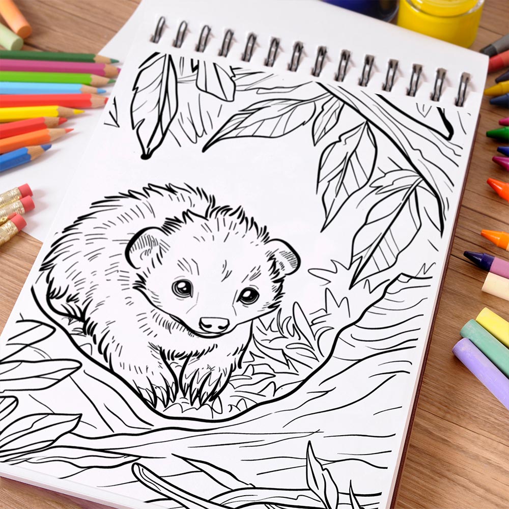 NETHOUSE Baby Woodland Animals Coloring Book Spiral Bound For Adults