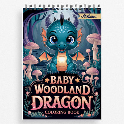 NETHOUSE Baby Woodland Dragon Coloring Book For Adults