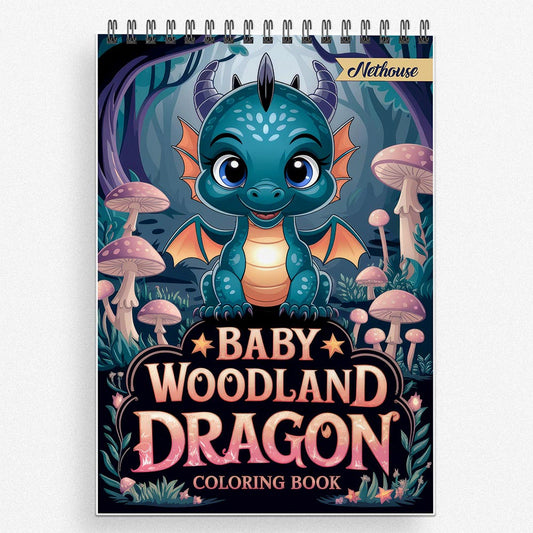 NETHOUSE Baby Woodland Dragon Coloring Book For Adults