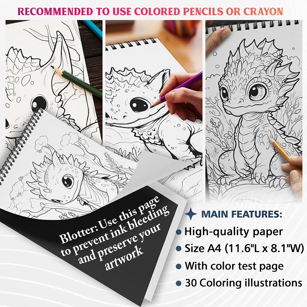 NETHOUSE Baby Woodland Dragon Coloring Sheets For Adults