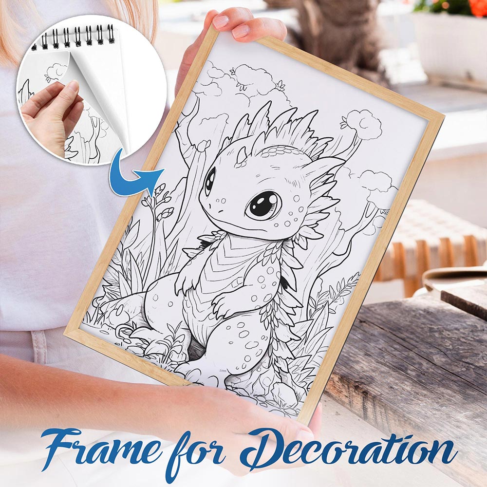NETHOUSE Baby Woodland Dragon Spiral Bound Coloring Book For Adults