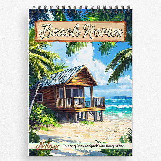 NETHOUSE Beach Homes Coloring Book For Adults