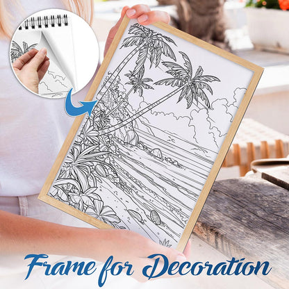 NETHOUSE Beach Landscapes Spiral Bound Coloring Book For Adults