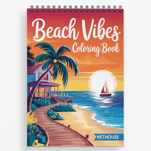 NETHOUSE Beach Vibes Coloring Book for Adults