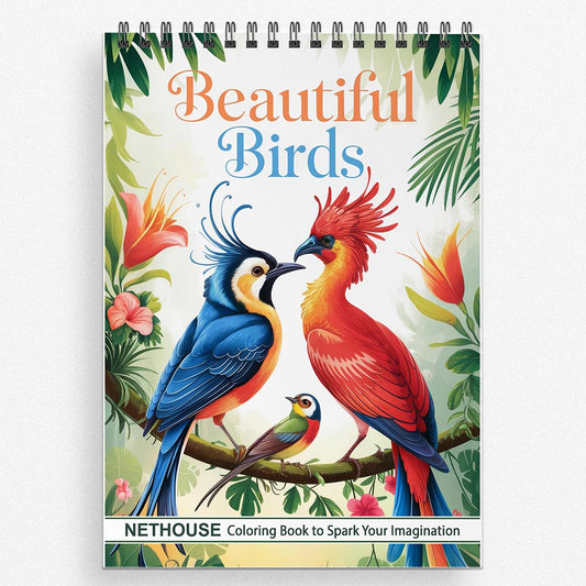 NETHOUSE Beautiful Birds Coloring Book for Adults