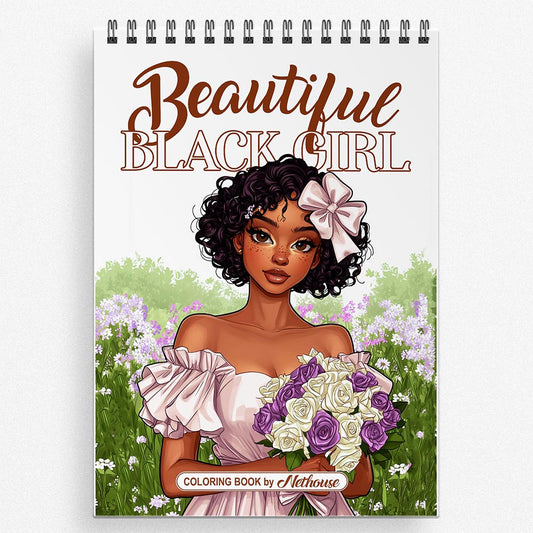 NETHOUSE Beautiful Black Girl Coloring Book for Adults