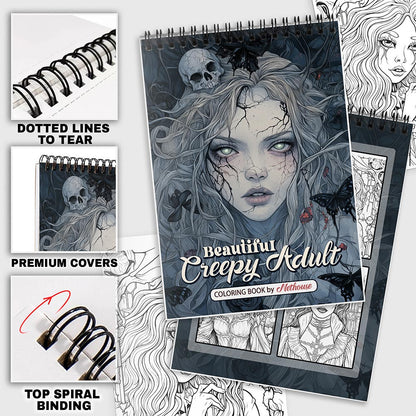 NETHOUSE Beautiful Creepy Adult Coloring Pages For Adults