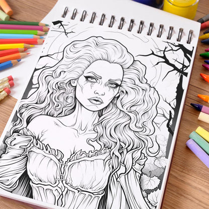 NETHOUSE Beautiful Creepy Adult Coloring Book Spiral Bound For Adults