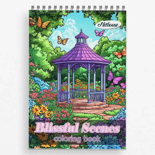 NETHOUSE Blissful Scenes Coloring Book For Adults