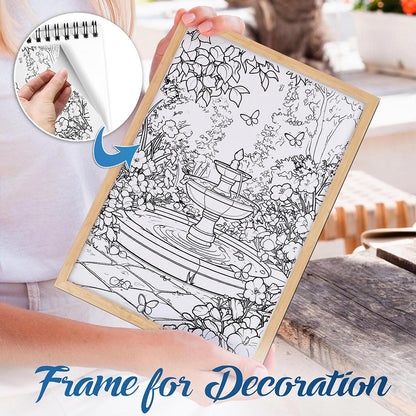 NETHOUSE Blissful Scenes Spiral Bound Coloring Book For Adults