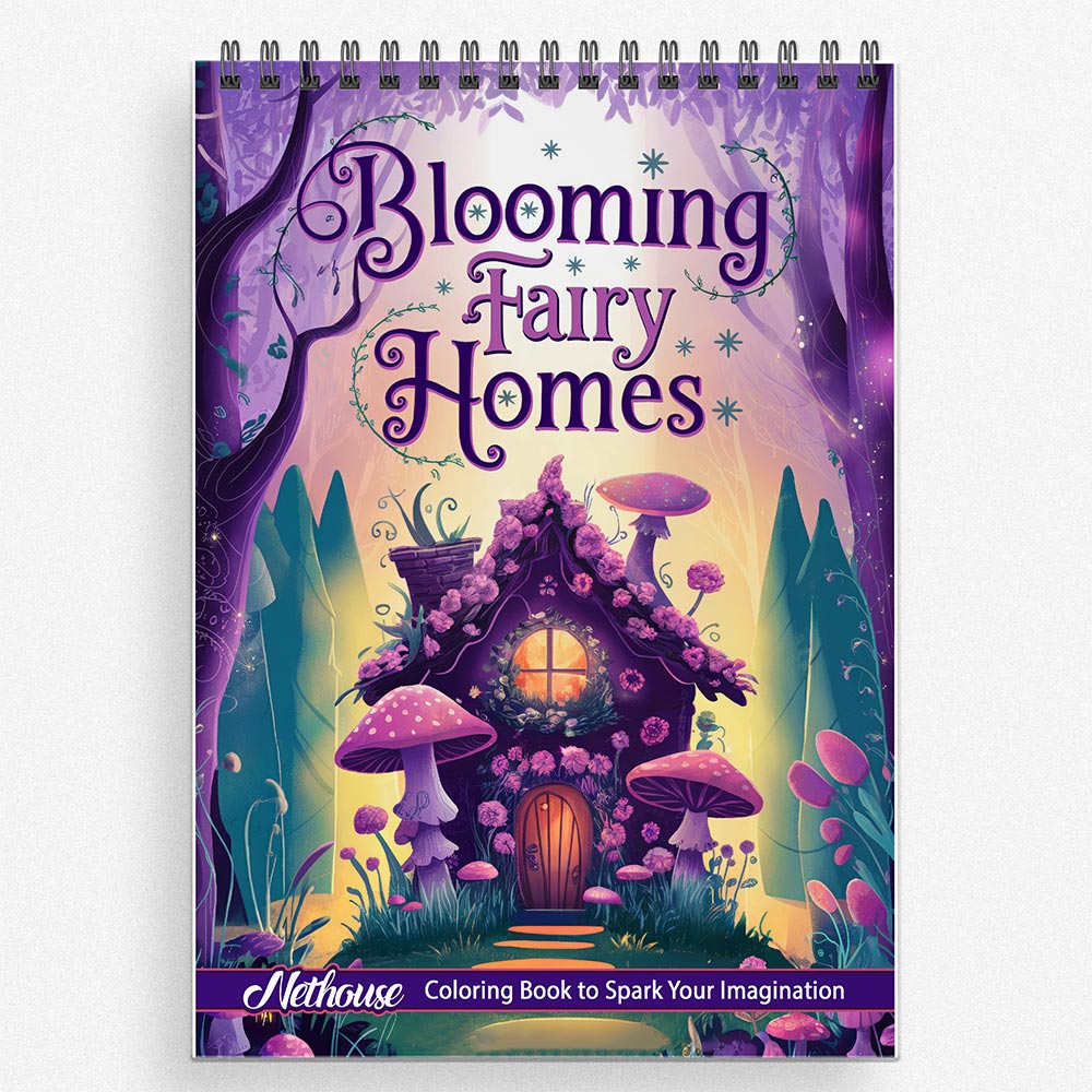 NETHOUSE Blooming Fairy Homes Coloring Book For Adults