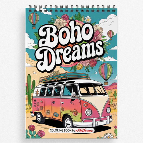 NETHOUSE Boho Dreams Coloring Book for Adults