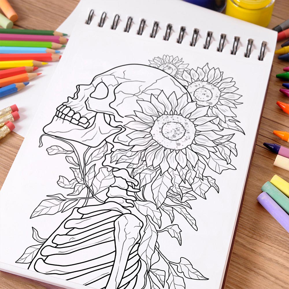 NETHOUSE Botanical Anatomy Coloring Book Spiral Bound for Adults