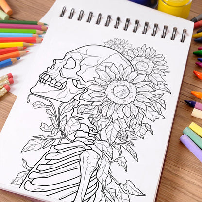 NETHOUSE Botanical Anatomy Coloring Book Spiral Bound for Adults