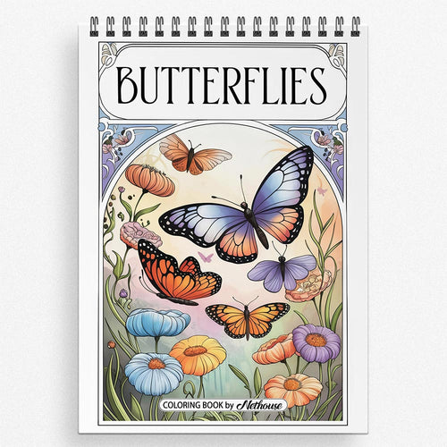 NETHOUSE Butterflies Coloring Book for Adults