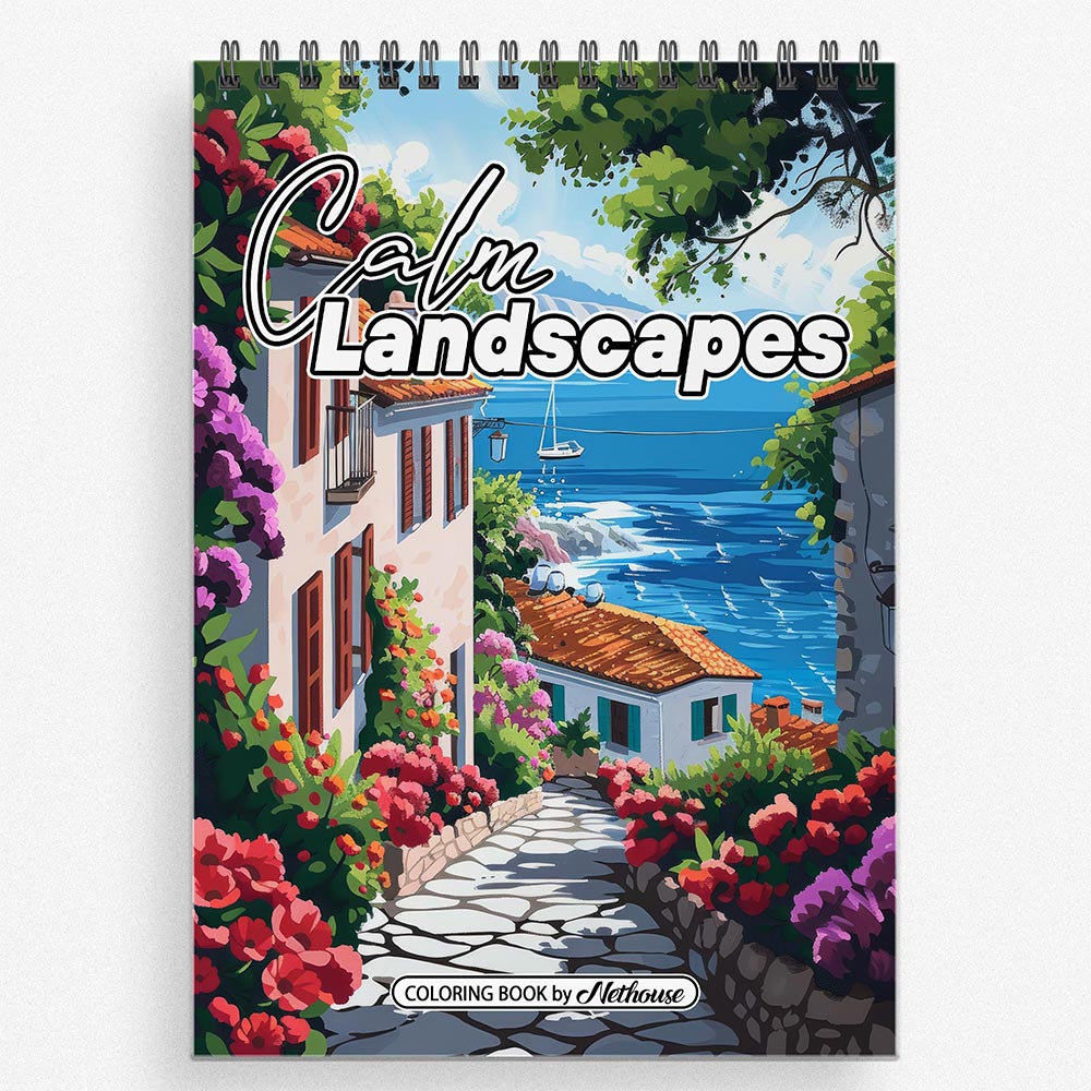 NETHOUSE Calm Landscapes Coloring Book for Adults