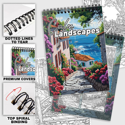 NETHOUSE Calm Landscapes Coloring Pages for Adults