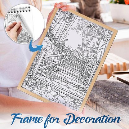 NETHOUSE Calm Landscapes Spiral Bound Coloring Book for Adults