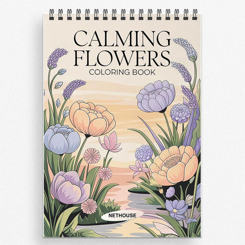 NETHOUSE Calming Flowers Coloring Book for Adults