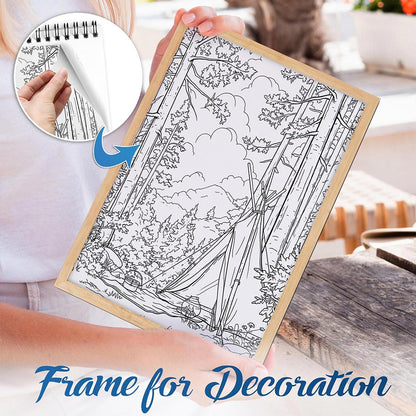 NETHOUSE Camping Spiral Bound Coloring Book For Adults