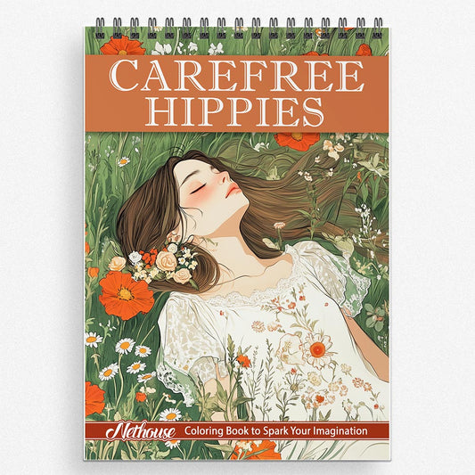 NETHOUSE Carefree Hippies Coloring Book For Adults