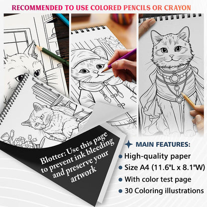 NETHOUSE Cat In Multiverse Coloring Sheets For Adults