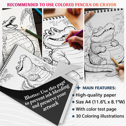 NETHOUSE Chubby Alligator Coloring Sheets For Adults