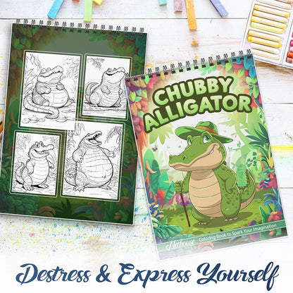 NETHOUSE Chubby Alligator Spiral Coloring Book For Adults